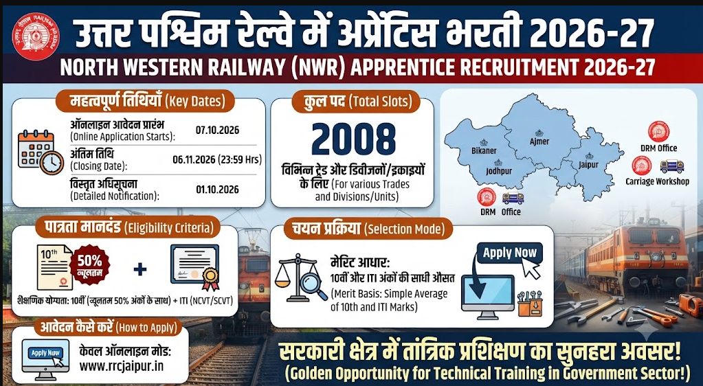 North Western Railway Bharti 2026